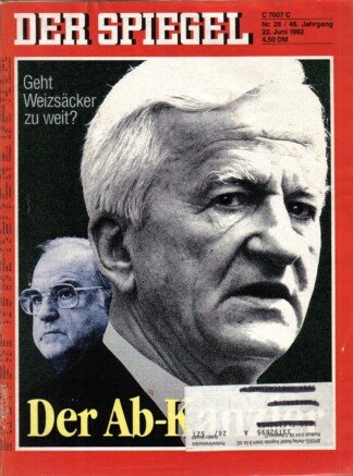 DER SPIEGEL - Der Ab-Kanzler   Nr: 26 / 22.6.1992