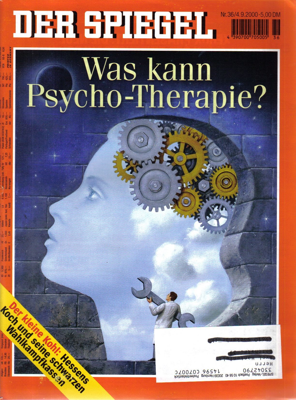 DER SPIEGEL - Was kann Psycho-Therapie? Nr: 36 / 4.9.2000