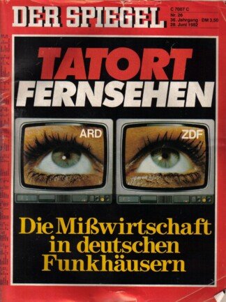 DER SPIEGEL - Tatort Fernsehen   Nr: 26 / 28.6.1982