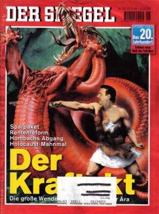 Der Spiegel. 28.06.1999,  53. Jahrgang. Nr. 26. Das deutsche Nachrichten-Magazin. Titelgeschichte: Der Kraftakt - Die große Wende am Ende der Bonner Ära - Sparpaket, Rentenreform, Hombachs Abgang, Holocaust-Mahnmal; Spiegel-Serie Das 20. Jahrhundert: Schö