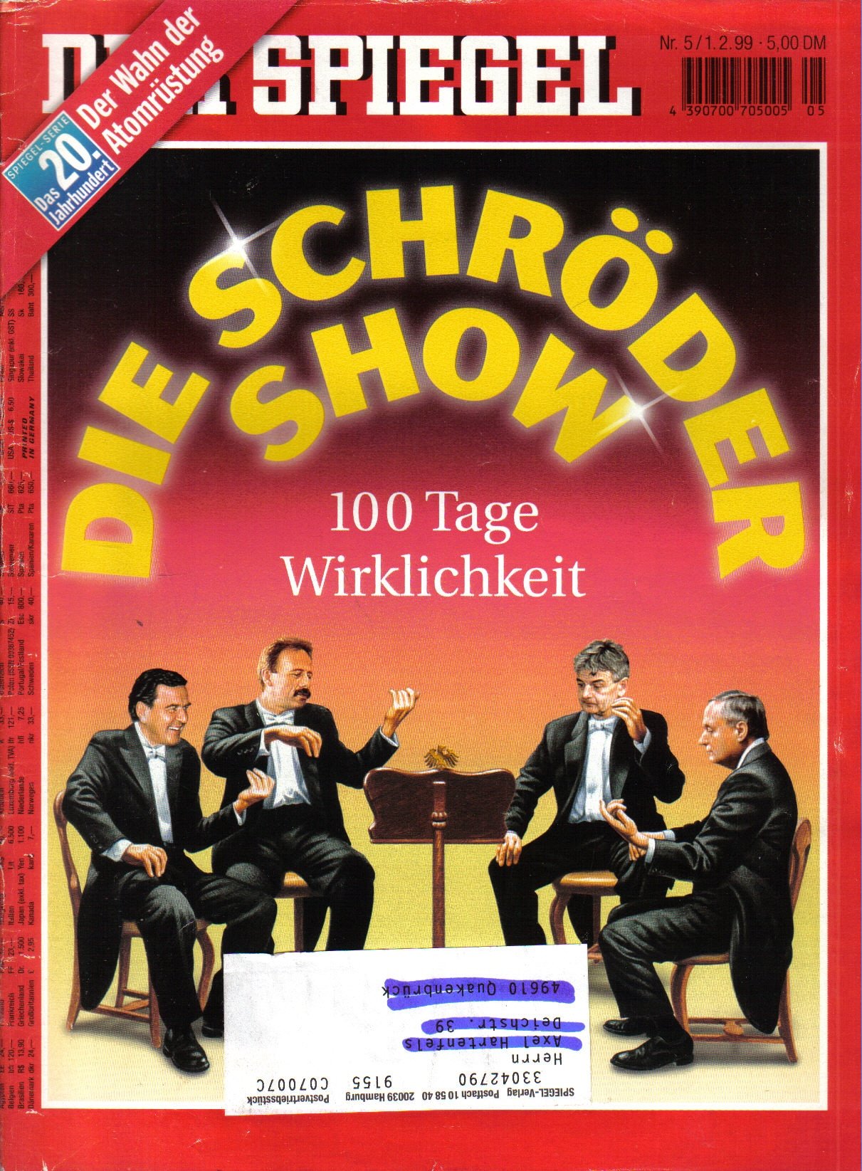 DER SPIEGEL Nr. 5/01.02.1999 - Die Schröder Show