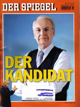 Der Spiegel. 14.01.2002, 56. Jahrgang. Nr. 3. Das deutsche Nachrichten-Magazin. Titelgeschichte: Der Kandidat.