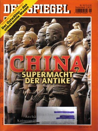 Der Spiegel. 15.04.2002, 56. Jahrgang. Nr. 16. Das deutsche Nachrichten-Magazin. Titelgeschichte: China - Supermacht der Antike - Archäologen öffnen die Kaisergräber im Reich der Mitte; Testwahl Sachsen-Anhalt - Der Ostwähler - das unbekannte Wesen.