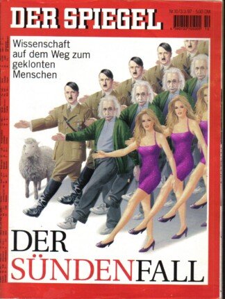 Der Spiegel. 03.03.1997,  51. Jahrgang. Nr. 10. Das deutsche Nachrichten-Magazin. Titelgeschichte: Der Sündenfall - Wissenschaft auf dem Weg zum geklonten Menschen.
