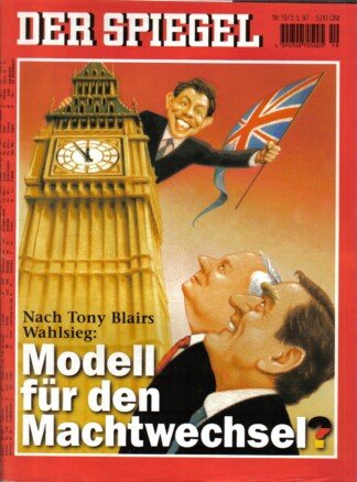 Der Spiegel. 05.05.1997,  51. Jahrgang. Nr. 19. Das deutsche Nachrichten-Magazin. Titelgeschichte:  Nach Tony Blairs Wahlsieg: Modell für den Machtwechse?