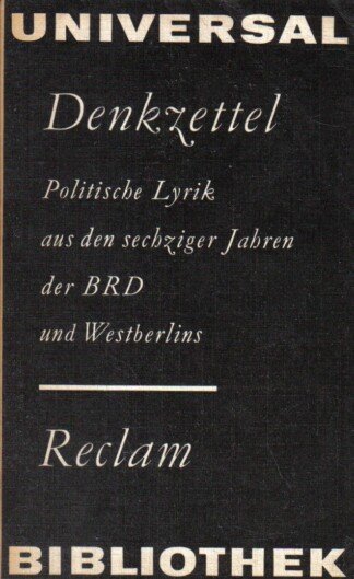 Denkzettel - Politische Lyrik aus den 60er Jahren der BRD und Westberlins