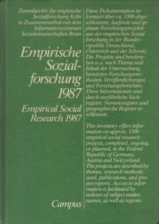 Empirische Sozialforschung 1987 / Empirical Social Reaearch 1987