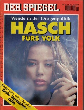 Der Spiegel. 02.05.1994. 48. Jahrgang. Nr. 18. Das deutsche Nachrichtenmagazin. Titelgeschichte: Wende in der Drogenpolitik - Hasch fürs Volk; Rinderwahn beim Menschen - Erste Verdachtsfälle.