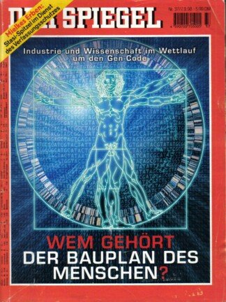 Der Spiegel. 07.09.1998,  52. Jahrgang. Nr. 37. Das deutsche Nachrichten-Magazin. Titelgeschichte: Wem gehört der Bauplan des Menschen? - Industrie und Wissenschaft im Wettlauf um den gen-Code; Mielkes Erben: Stasi-Spitzel im Dienst des Verfassungsschutze