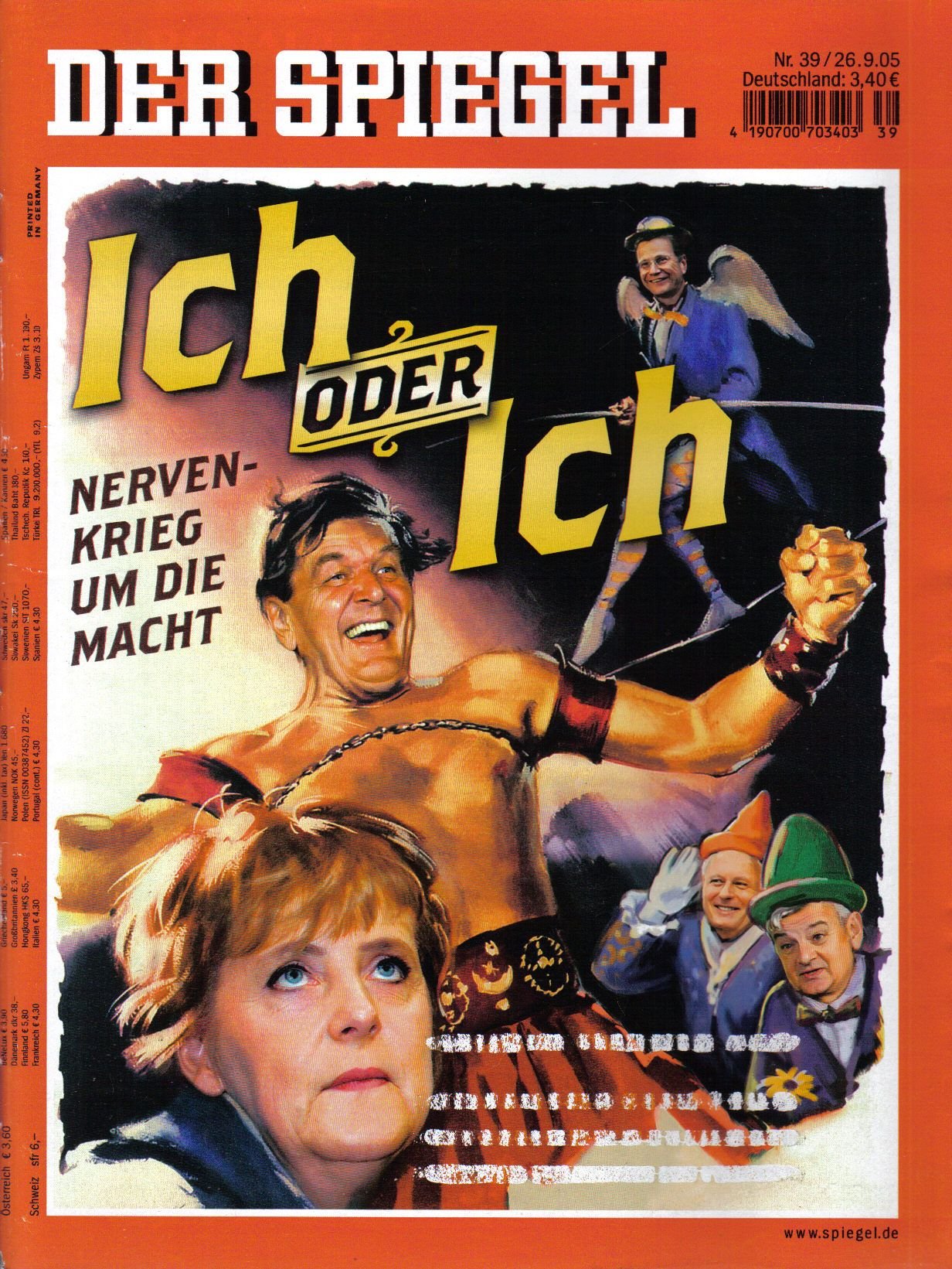 DER SPIEGEL - Nr. 39 vom 26. September 2005 - Titel: Ich oder ich - Nervenkrieg um die Macht