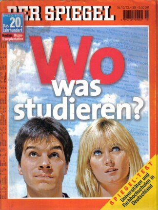 Der Spiegel. 12.04.1999,  53. Jahrgang. Nr. 15. Das deutsche Nachrichten-Magazin. Titelgeschichte: Wo was studieren?