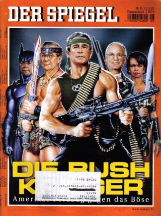Der Spiegel. 18.02.2002, 56. Jahrgang. Nr. 8. Das deutsche Nachrichten-Magazin. Titelgeschichte: Die Bush Krieger - Amerikas Feldzug gegen das Böse.