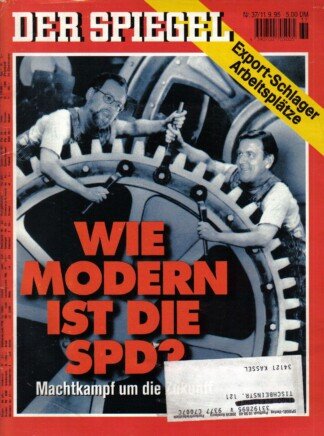 Der Spiegel. 11.09.1995, 49. Jahrgang. Nr. 37. Das deutsche Nachrichten-Magazin. Titelgeschichte: Wie modern ist die SPD? - Machtkampf um die Zukunft; Export-Schlager Arbeitsplätze.
