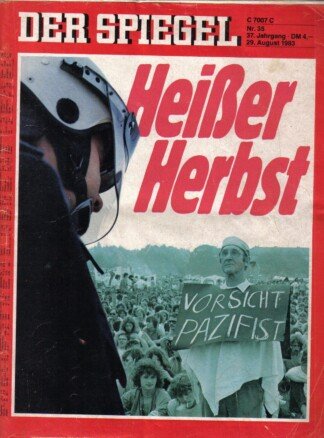 Der Spiegel. 29.08.1983, 37. Jahrgang. Nr. 35. Das deutsche Nachrichtenmagazin. Titelgeschichte: Heißer Herbst.