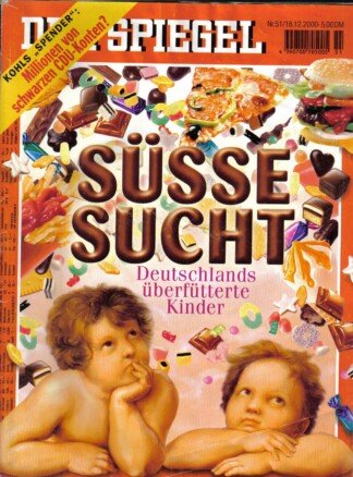Der Spiegel. 18.12.2000,  54. Jahrgang. Nr. 51. Das deutsche Nachrichten-Magazin. Titelgeschichte: Süsse Sucht - Deutschlands überfütterte Kinder; Kohls "Spender": Millionen von schwarzen CDU-Konten?