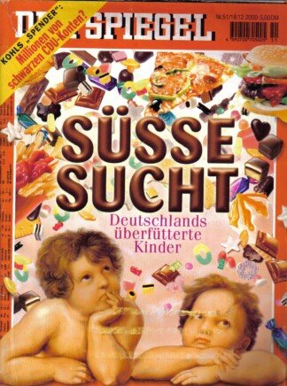 Der Spiegel. 18.12.2000,  54. Jahrgang. Nr. 51. Das deutsche Nachrichten-Magazin. Titelgeschichte: Süsse Sucht - Deutschlands überfütterte Kinder; Kohls "Spender": Millionen von schwarzen CDU-Konten?