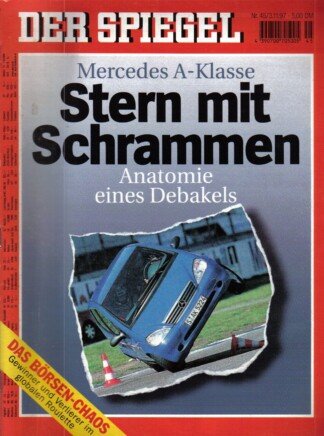 Der Spiegel. 03.11.1997,  51. Jahrgang. Nr. 45. Das deutsche Nachrichten-Magazin. Titelgeschichte: Mercedes A-Klasse - Stern mit Schrammen - Anatomie eines Debakels; Das Börsen-Chaos - Gewinner und Verlierer im globalen Roulette.