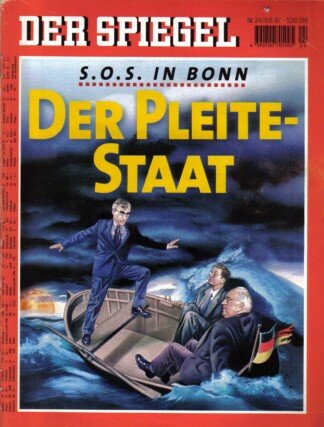 Der Spiegel. 09.06.1997,  51. Jahrgang. Nr. 24. Das deutsche Nachrichten-Magazin. Titelgeschichte: S.O.S. in Bonn - Der Pleite-Staat.
